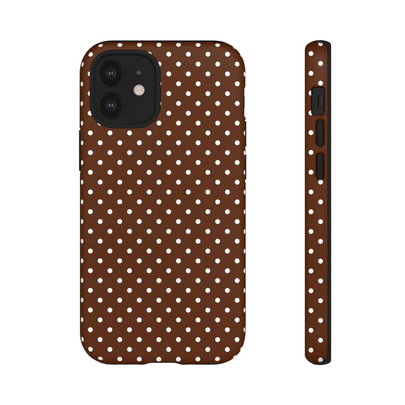 Aesthetic Tough Mocha Brown Polka Dots Premium Phone Case - For iPhone 17 Pro Max iPhone 16 Pro iPhone 15 Iphone 14 Plus 13 Pro 12 11 10 - Studio40ParkLane