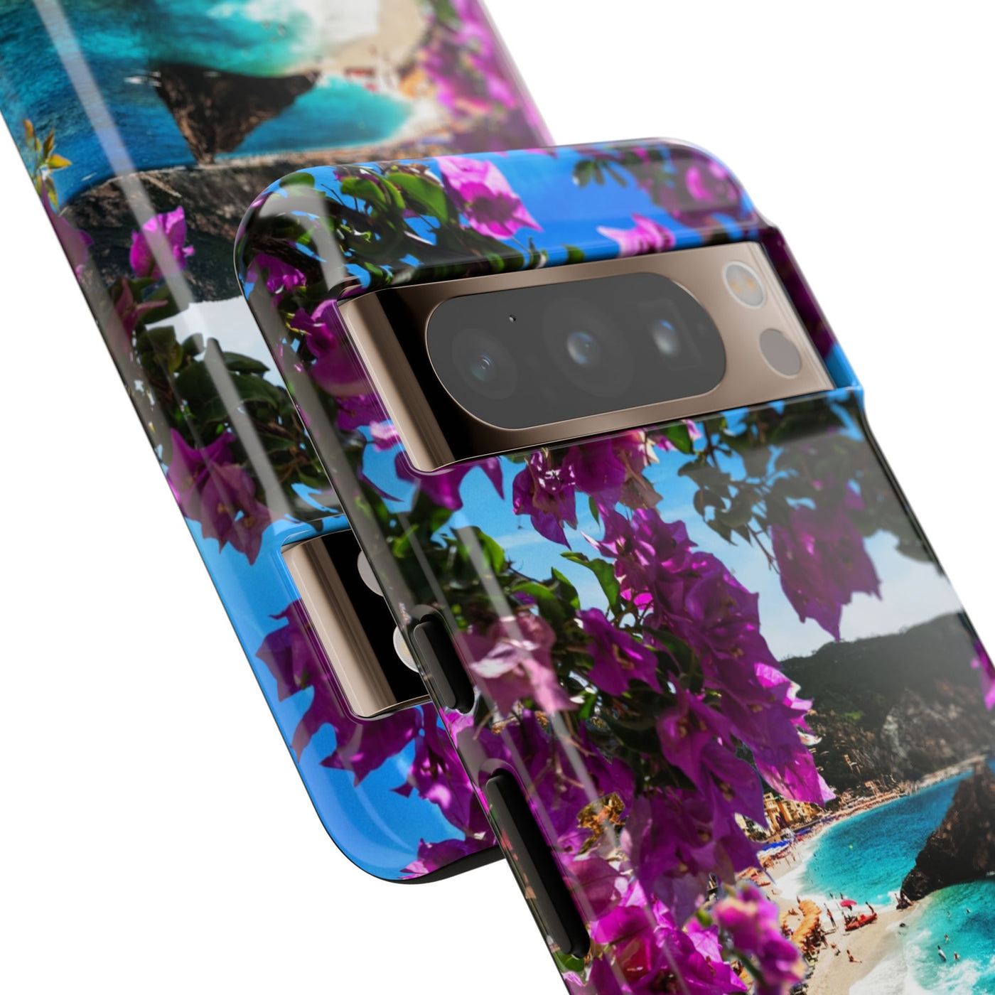 Impact Resistant, Bougainvillea Seaview, Cute Phone Cases for Samsung S24, S23, S22, S21, IPhone 15 pro Iphone 14 pro Iphone 13 IPhone 12 Iphone 11