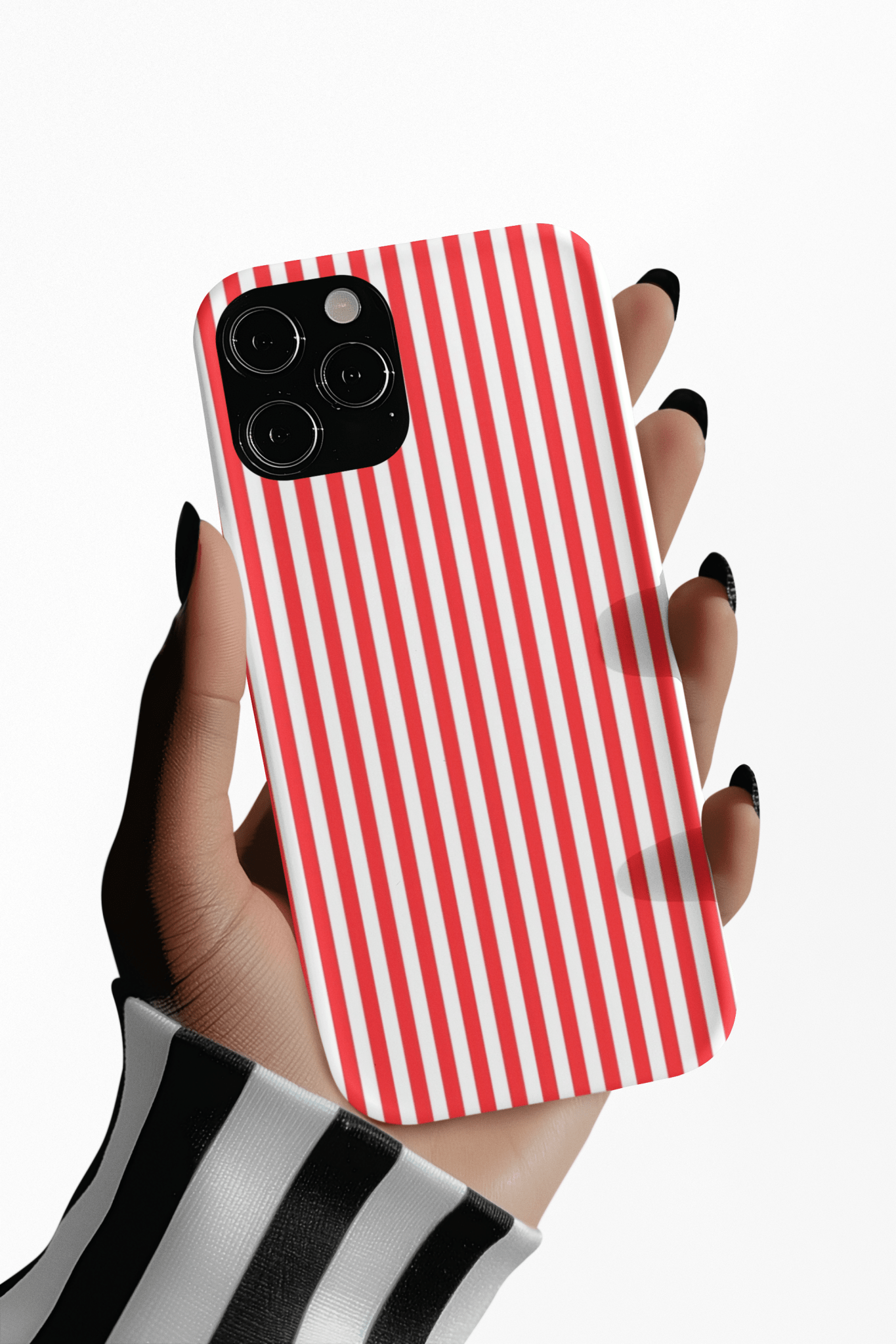 Tough Premium Poppy Red Stripes Phone Case Gift for Her - For Apple iPhone 16 Pro Max 16e iPhone 15 Pro iPhone Iphone 14 Plus 13 Pro 12 SE XR - Studio40ParkLane
