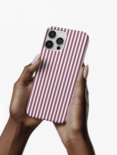 Tough Premium Old Claret Stripes Phone Case Gift for Her - For Apple iPhone 16 Pro Max 16e iPhone 15 Pro iPhone Iphone 14 Plus 13 Pro 12 SE XR - Studio40ParkLane