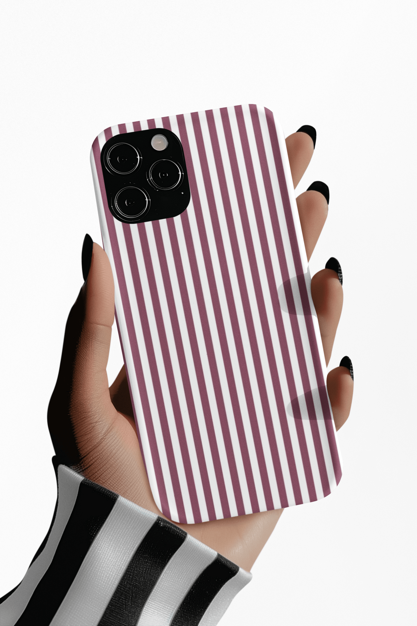 Tough Premium Old Claret Stripes Phone Case Gift for Her - For Apple iPhone 16 Pro Max 16e iPhone 15 Pro iPhone Iphone 14 Plus 13 Pro 12 SE XR - Studio40ParkLane