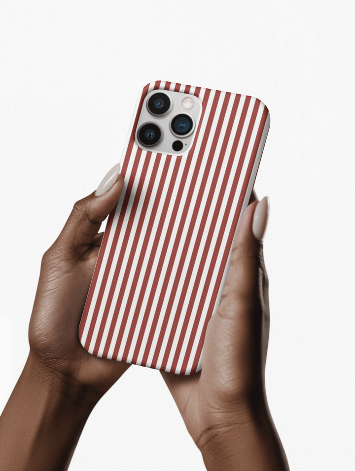 Tough Premium Red Stripes Phone Case Gift for Her - For Apple iPhone 16 Pro Max 16e iPhone 15 Pro iPhone Iphone 14 Plus 13 Pro 12 SE XR - Studio40ParkLane