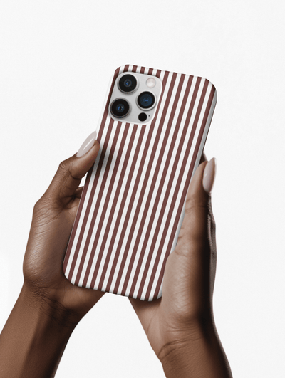 Tough Premium Chocolate Stripes Phone Case Gift for Her - For Apple iPhone 16 Pro Max 16e iPhone 15 Pro iPhone Iphone 14 Plus 13 Pro 12 SE XR - Studio40ParkLane