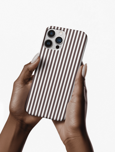 Tough Premium Brown Stripes Phone Case Gift for Her - For Apple iPhone 16 Pro Max 16e iPhone 15 Pro iPhone Iphone 14 Plus 13 Pro 12 SE XR - Studio40ParkLane