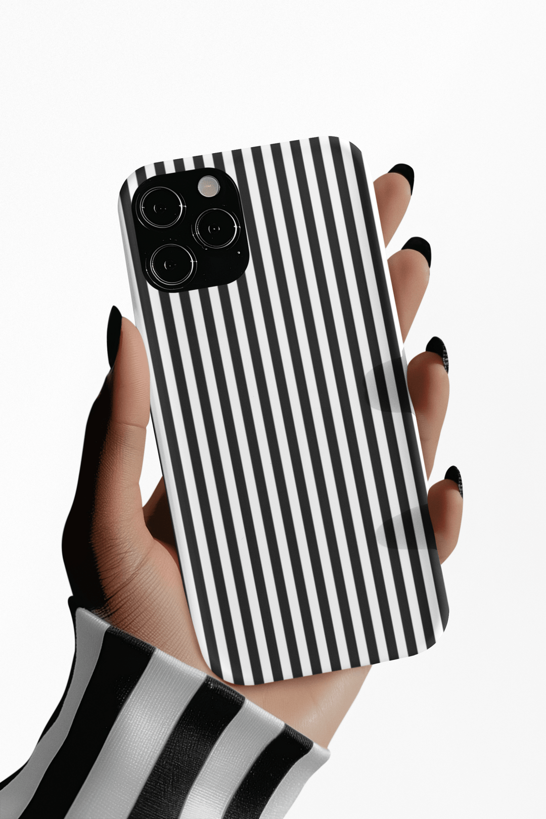 Tough Premium Black White Stripes Phone Case Gift for Her - For Apple iPhone 16 Pro Max 16e iPhone 15 Pro iPhone Iphone 14 Plus 13 Pro 12 SE XR - Studio40ParkLane
