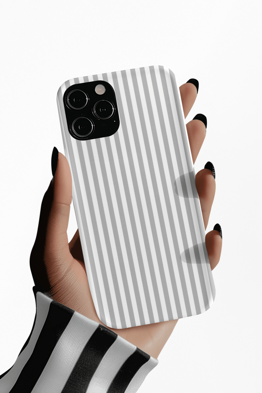 Tough Premium Ash Grey Stripes Phone Case Gift for Her - For Apple iPhone 16 Pro Max 16e iPhone 15 Pro iPhone Iphone 14 Plus 13 Pro 12 SE XR - Studio40ParkLane