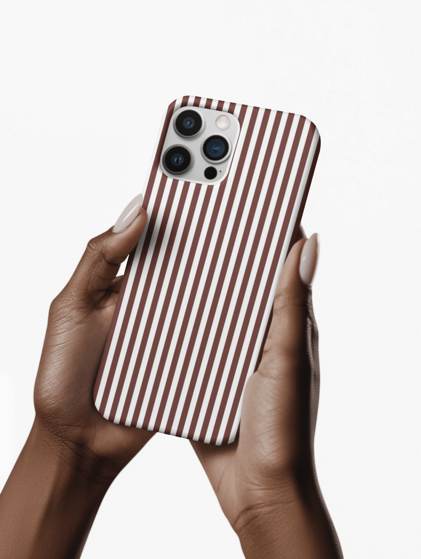 Slim Chocolate Brown Striped Cute Phone Case for Iphone 16 - | iPhone 15 Pro Max Case | iPhone 14 Case Iphone 13 12 11 10 9 8 7 Gift for Her - Studio40ParkLane