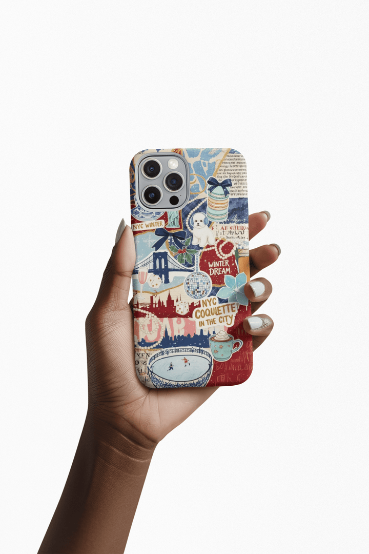 Slim New York Winter Coquette Collage Cute Phone Case for Iphone 16 - | iPhone 15 Pro Max Case | iPhone 14 Case Iphone 13 12 11 10 9 8 7 X - Studio40ParkLane