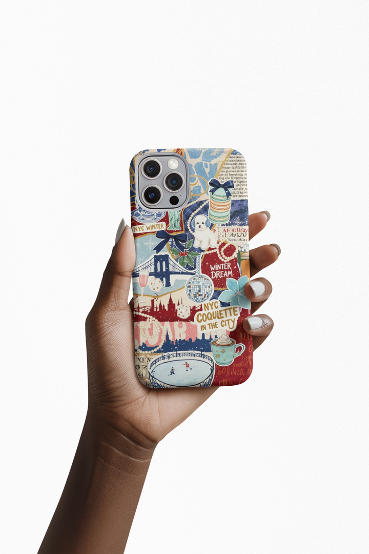 New York Winter Coquette Collage Tough Magsafe Cute Phone Cases for Iphone | iPhone 17 Pro Max Case, Iphone 16, Iphone 15 14 13 12 11 10 9
