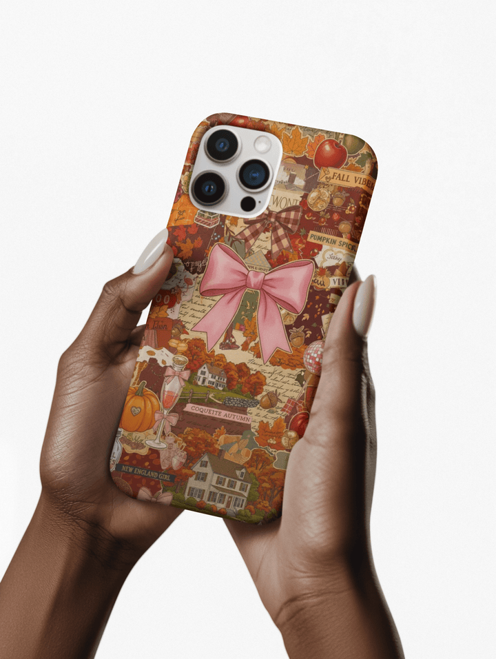 New England Fall Coquette Collage Tough Premium Phone Case - For iPhone 16 Pro Max iPhone 15 Pro iPhone Iphone 14 Plus 13 Pro 12 11 10 XR XS - Studio40ParkLane
