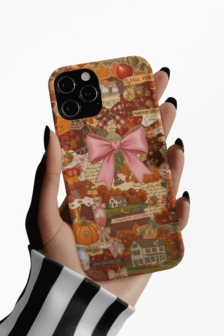 New England Fall Coquette Collage Tough Premium Phone Case - For iPhone 16 Pro Max iPhone 15 Pro iPhone Iphone 14 Plus 13 Pro 12 11 10 XR XS - Studio40ParkLane
