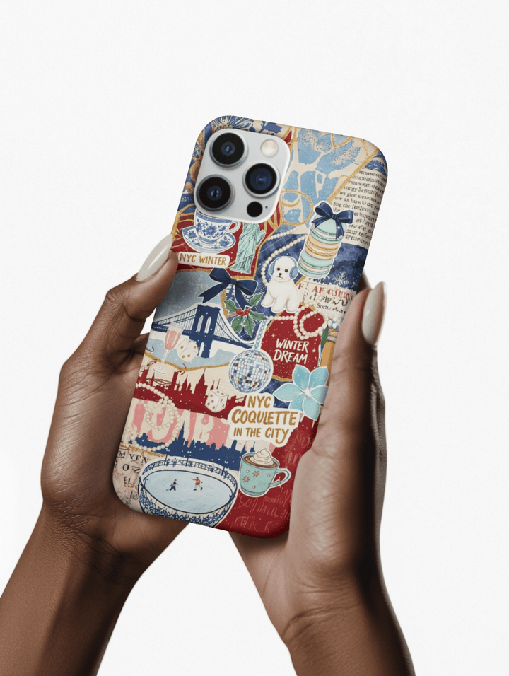 New York Winter Coquette Collage Tough Premium Phone Case - For iPhone 17 Pro Max iPhone 16 Pro iPhone 15 Iphone 14 Plus 13 Pro 12 11 10 XR - Studio40ParkLane