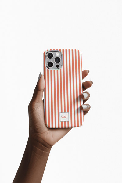 Slim Custom Personalized Winter Peach Striped Phone Case for Iphone 17 - | iPhone 16 Pro Max Case | iPhone 15 Case Iphone 14 13 12 11 10 9 8 - Studio40ParkLane