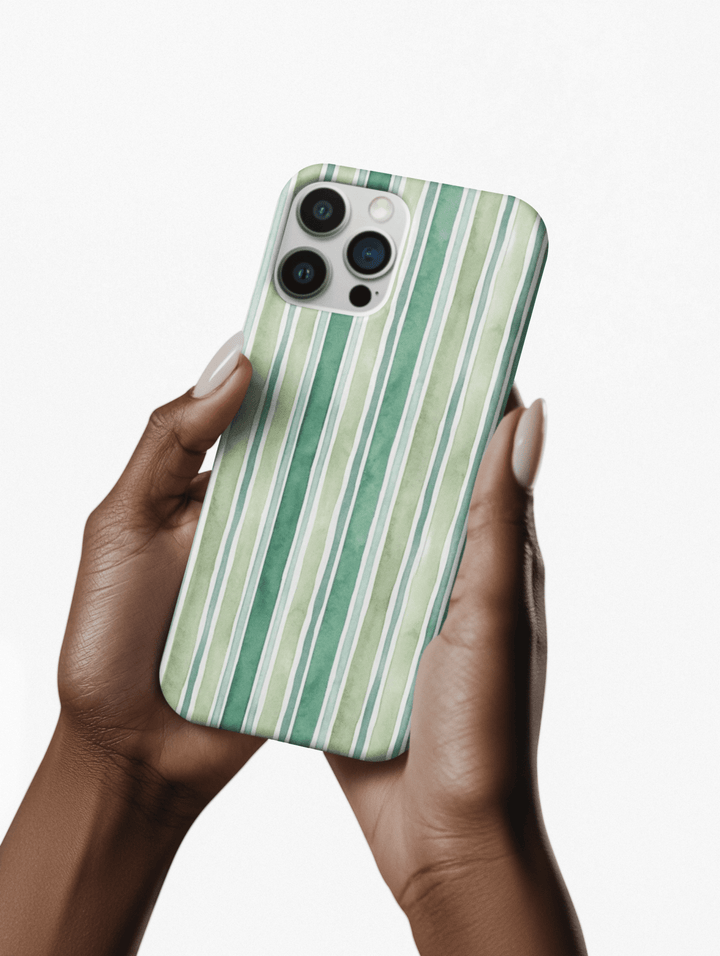 Aesthetic Tough Magsafe Green Stripes Watercolor Phone Case - For iPhone 17 Pro Max iPhone 16 Pro iPhone 15 Iphone 14 Plus 13 Pro 12 11 10 - Studio40ParkLane