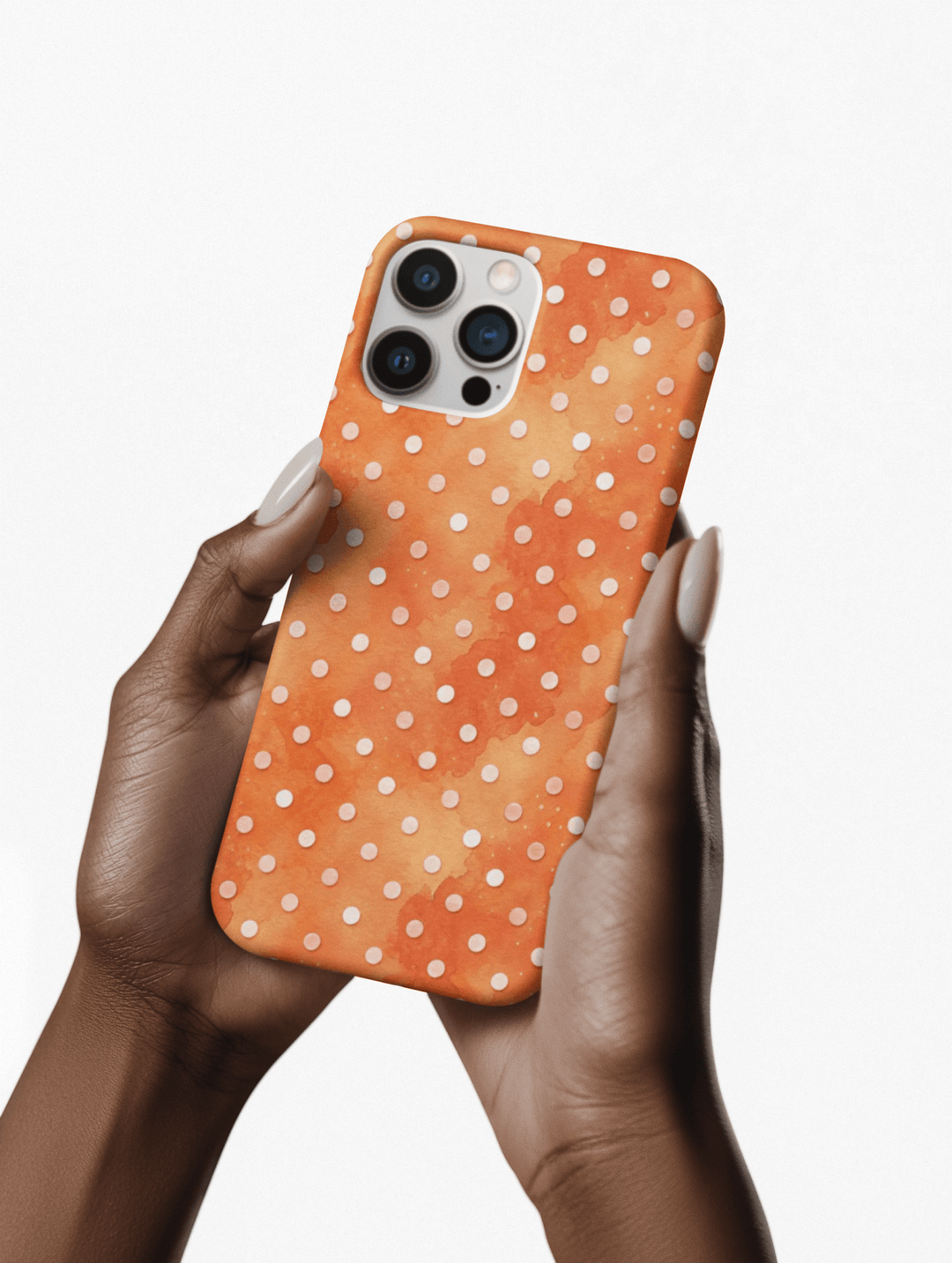 Aesthetic Tough Orange Polka Dots Watercolor Phone Case - For iPhone 17 Pro Max iPhone 16 Pro iPhone 15 Iphone 14 Plus 13 Pro 12 11 10 XR - Studio40ParkLane