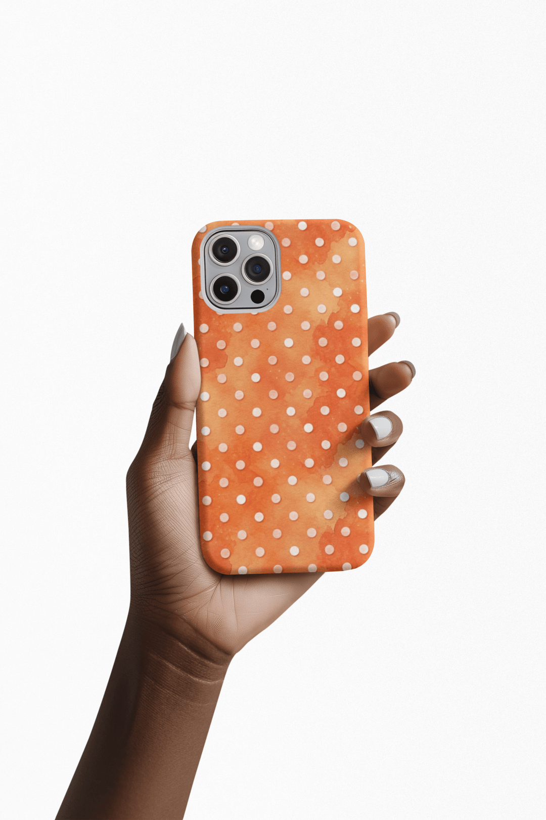 Aesthetic Tough Orange Polka Dots Watercolor Phone Case - For iPhone 17 Pro Max iPhone 16 Pro iPhone 15 Iphone 14 Plus 13 Pro 12 11 10 XR - Studio40ParkLane