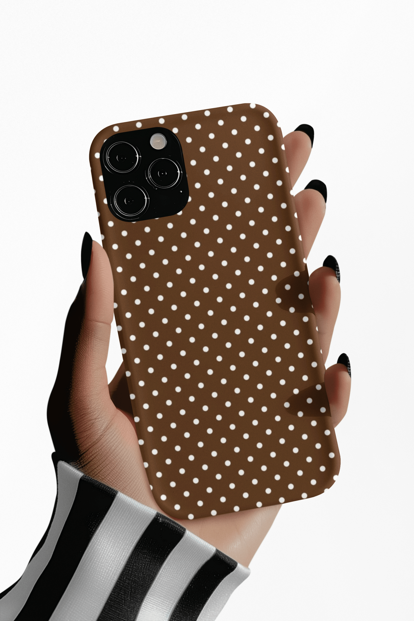 Aesthetic Tough Mocha Brown Polka Dots Premium Phone Case - For iPhone 17 Pro Max iPhone 16 Pro iPhone 15 Iphone 14 Plus 13 Pro 12 11 10 - Studio40ParkLane