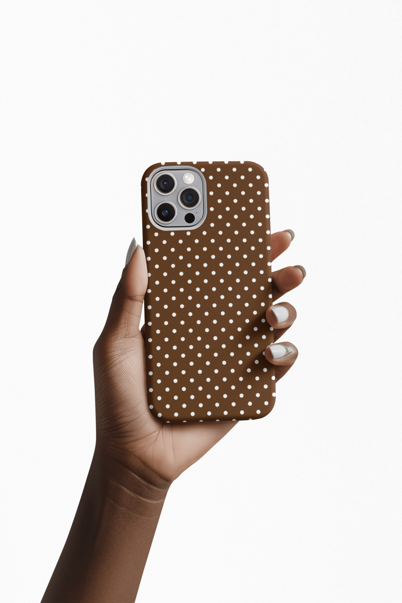 Aesthetic Tough Mocha Brown Polka Dots Premium Phone Case - For iPhone 17 Pro Max iPhone 16 Pro iPhone 15 Iphone 14 Plus 13 Pro 12 11 10 - Studio40ParkLane