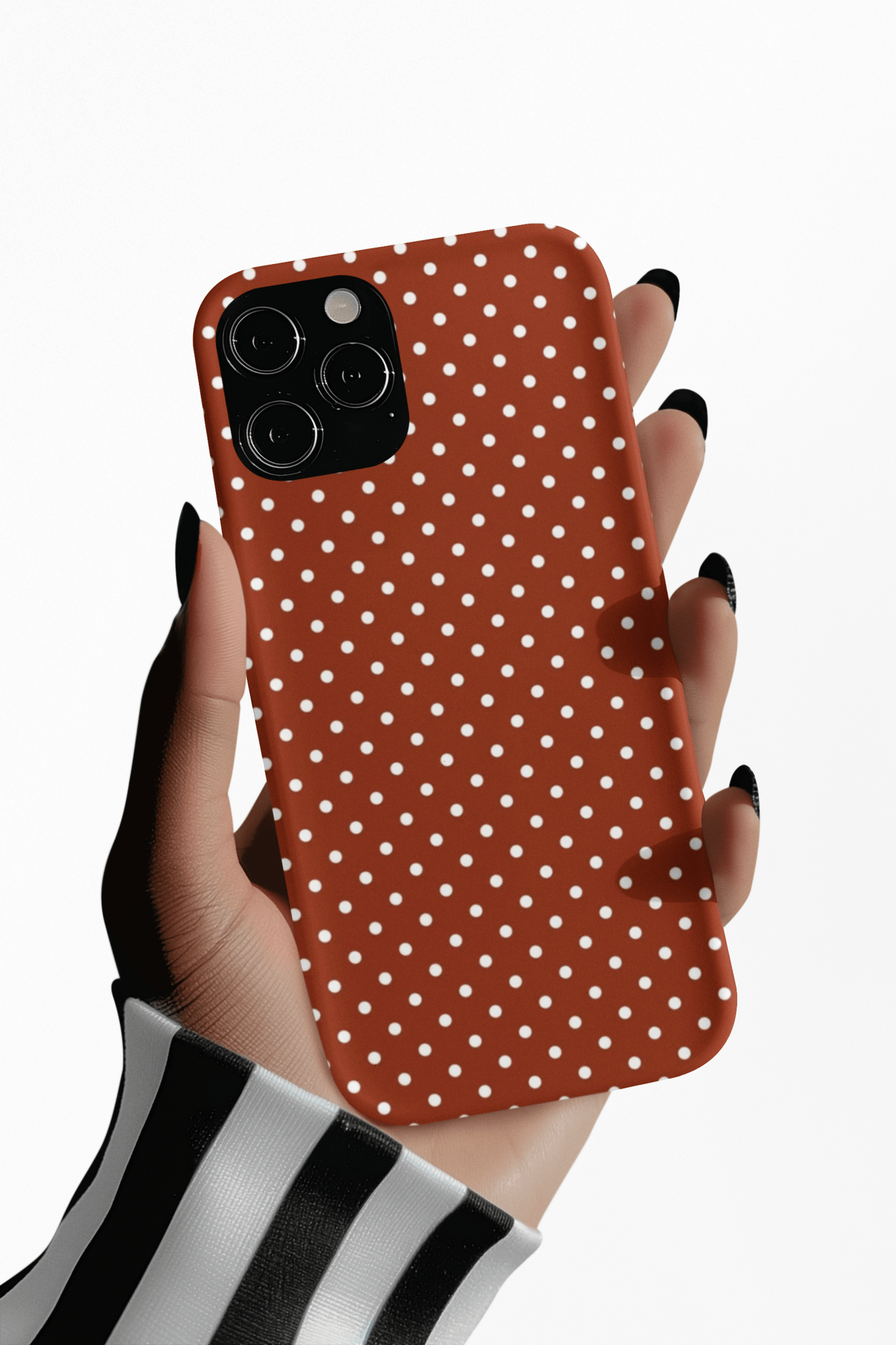 Aesthetic Tough Clay Red Polka Dots Premium Phone Case - For iPhone 17 Pro Max iPhone 16 Pro iPhone 15 Iphone 14 Plus 13 Pro 12 11 10 XR XS - Studio40ParkLane