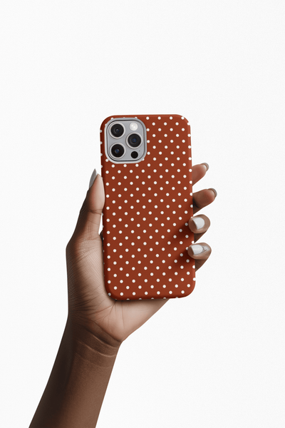Aesthetic Tough Clay Red Polka Dots Premium Phone Case - For iPhone 17 Pro Max iPhone 16 Pro iPhone 15 Iphone 14 Plus 13 Pro 12 11 10 XR XS - Studio40ParkLane
