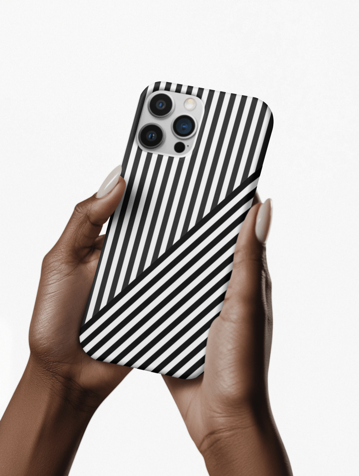 Aesthetic Tough Black White Stripes Phone Case - For iPhone 17 Pro Max iPhone 16 Pro iPhone 15 Iphone 14 Plus 13 Pro 12 11 10 XR - Studio40ParkLane