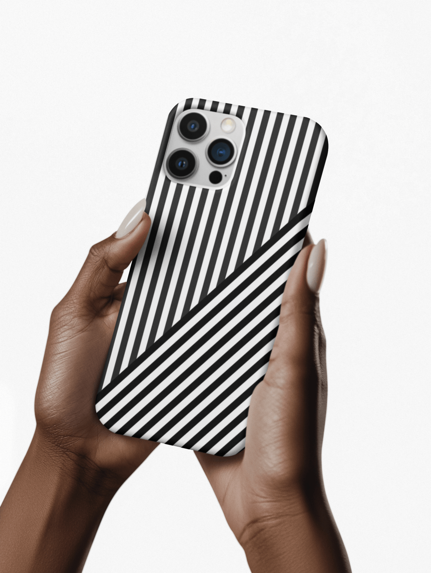 Aesthetic Tough Black White Stripes Phone Case - For iPhone 17 Pro Max iPhone 16 Pro iPhone 15 Iphone 14 Plus 13 Pro 12 11 10 XR - Studio40ParkLane