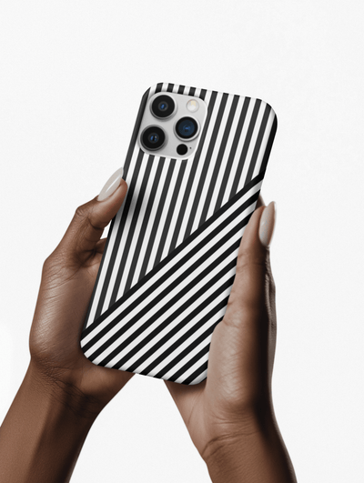 Aesthetic Tough Black White Stripes Phone Case - For iPhone 17 Pro Max iPhone 16 Pro iPhone 15 Iphone 14 Plus 13 Pro 12 11 10 XR - Studio40ParkLane