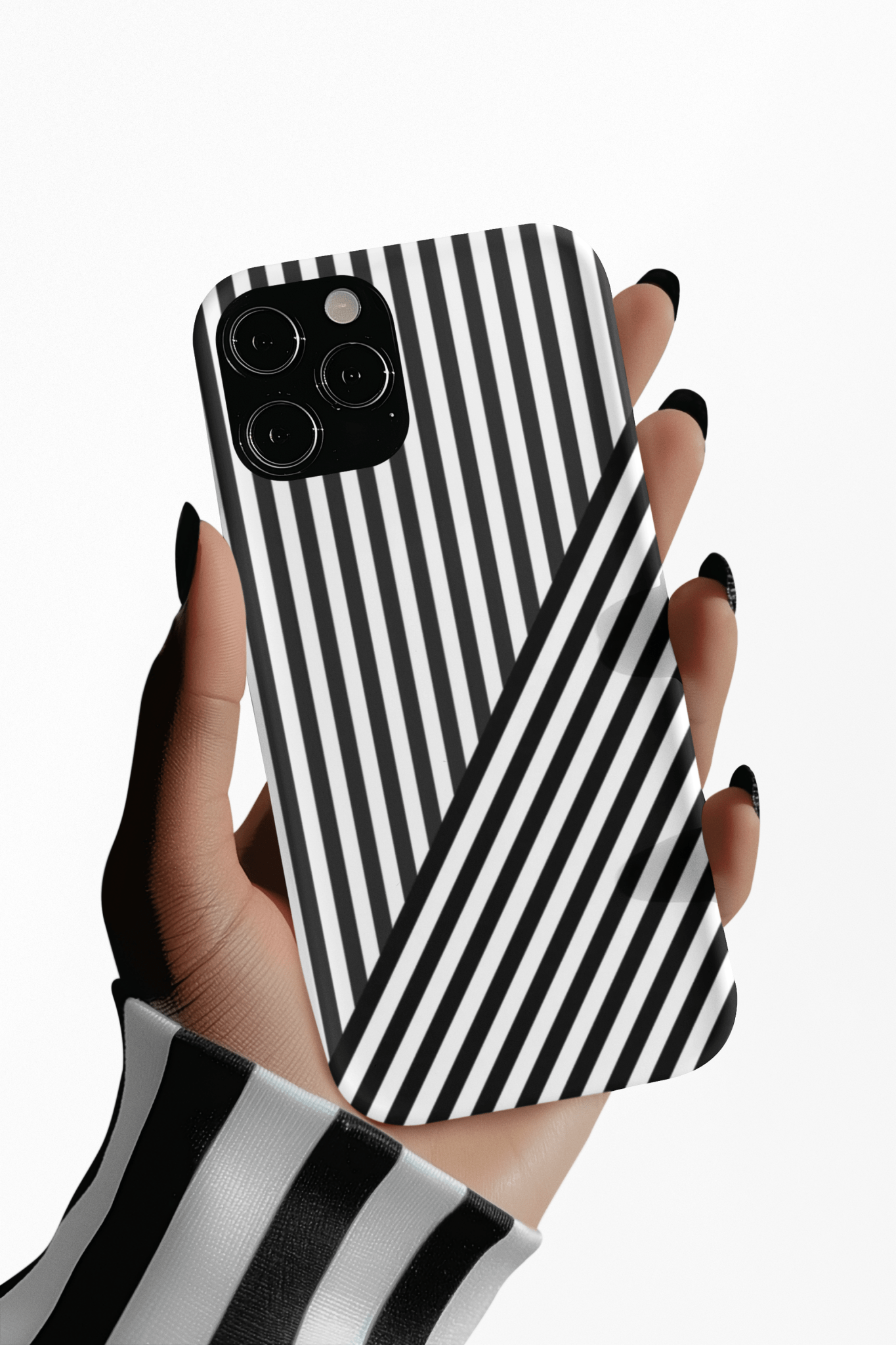 Aesthetic Tough Black White Stripes Phone Case - For iPhone 17 Pro Max iPhone 16 Pro iPhone 15 Iphone 14 Plus 13 Pro 12 11 10 XR - Studio40ParkLane