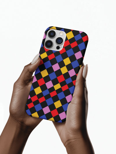 Colorful Checkerboard Cute Phone Case - Sleek Snap - for iPhone 16 15 14 13 12 11 Max Pro Plus Samsung Galaxy S24 S23 S22 S21 S20 Plus Ultra - Studio40ParkLane