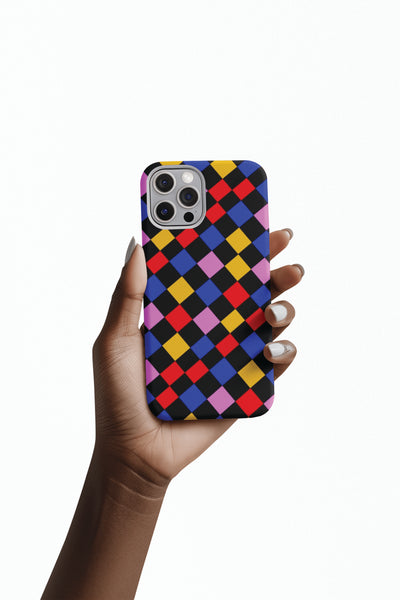 Colorful Checkerboard Cute Phone Case - Sleek Snap - for iPhone 16 15 14 13 12 11 Max Pro Plus Samsung Galaxy S24 S23 S22 S21 S20 Plus Ultra - Studio40ParkLane