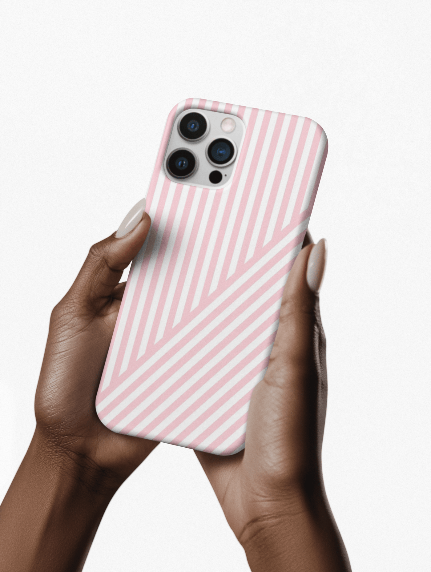 Aesthetic Sweet Pink Stripes Cute Phone Case Sleek Snap - For iPhone 17 Pro Max iPhone 16 Pro iPhone 15 Iphone 14 Plus 13 Pro 12 11 10 Gift - Studio40ParkLane