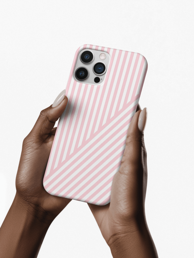 Aesthetic Sweet Pink Stripes Cute Phone Case Sleek Snap - For iPhone 17 Pro Max iPhone 16 Pro iPhone 15 Iphone 14 Plus 13 Pro 12 11 10 Gift - Studio40ParkLane
