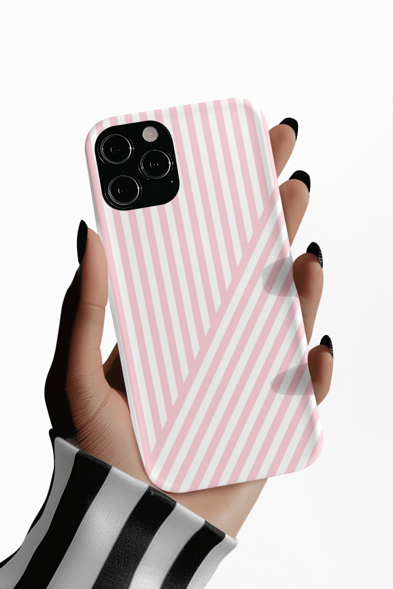 Aesthetic Sweet Pink Stripes Cute Phone Case Sleek Snap - For iPhone 17 Pro Max iPhone 16 Pro iPhone 15 Iphone 14 Plus 13 Pro 12 11 10 Gift - Studio40ParkLane