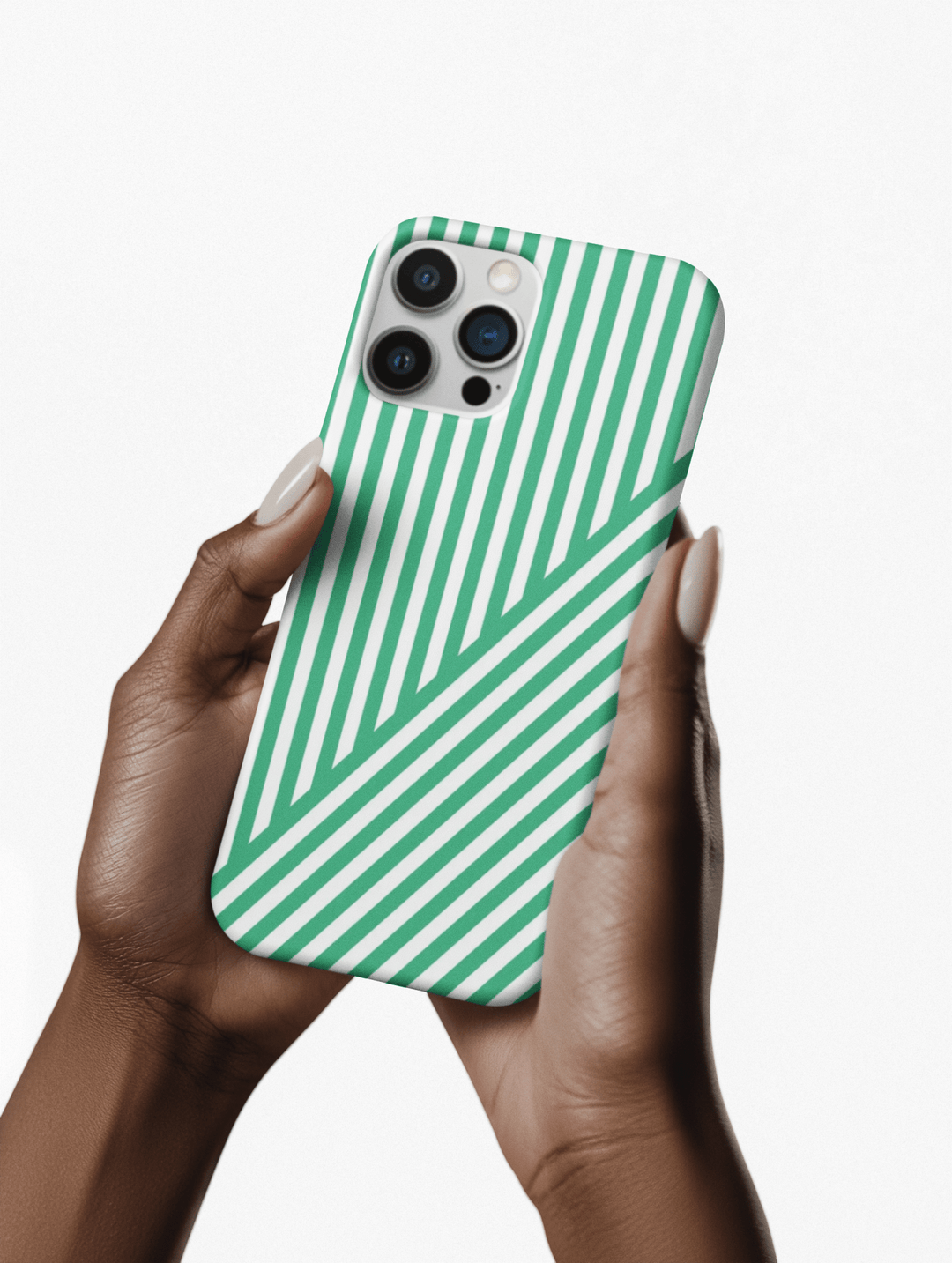 Aesthetic Emerald Stripes Cute Phone Case Sleek Snap - For iPhone 17 Pro Max iPhone 16 Pro iPhone 15 Iphone 14 Plus 13 Pro 12 11 10 Gift - Studio40ParkLane