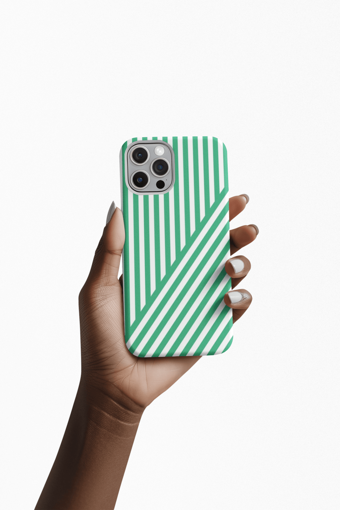 Aesthetic Emerald Stripes Cute Phone Case Sleek Snap - For iPhone 17 Pro Max iPhone 16 Pro iPhone 15 Iphone 14 Plus 13 Pro 12 11 10 Gift - Studio40ParkLane