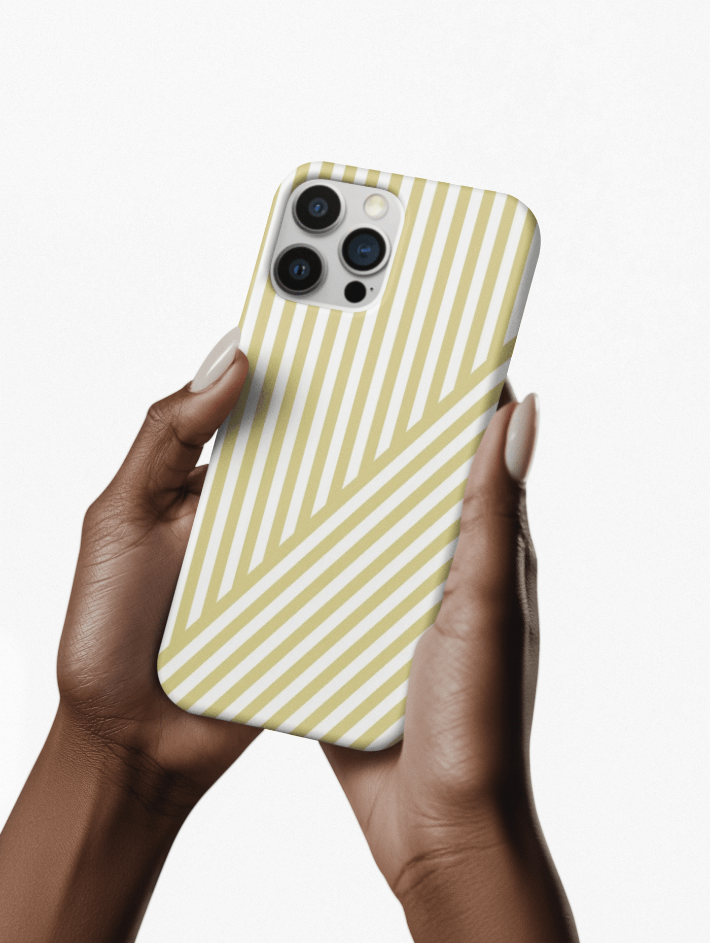 Aesthetic Yellow Beige Stripes Cute Phone Case Sleek Snap - For iPhone 17 Pro Max iPhone 16 Pro iPhone 15 Iphone 14 Plus 13 Pro 12 11 10 Gift - Studio40ParkLane