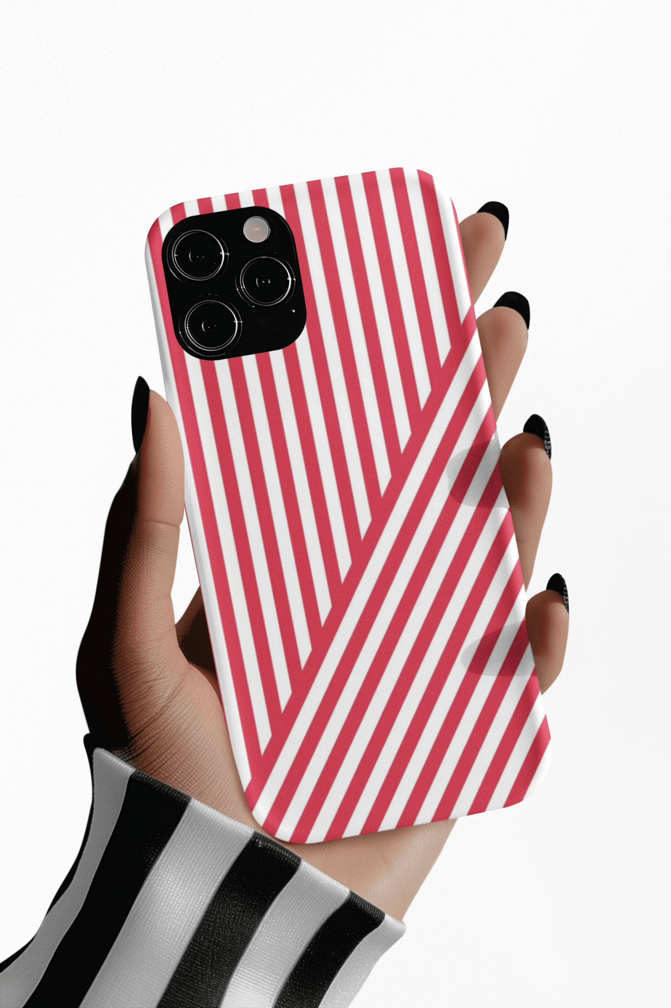 Aesthetic Winterberry Red Stripes Cute Phone Case Sleek Snap - For iPhone 17 Pro Max iPhone 16 Pro iPhone 15 Iphone 14 Plus 13 Pro 12 11 10 Gift - Studio40ParkLane