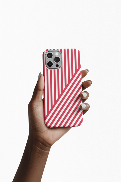Aesthetic Winterberry Red Stripes Cute Phone Case Sleek Snap - For iPhone 17 Pro Max iPhone 16 Pro iPhone 15 Iphone 14 Plus 13 Pro 12 11 10 Gift - Studio40ParkLane