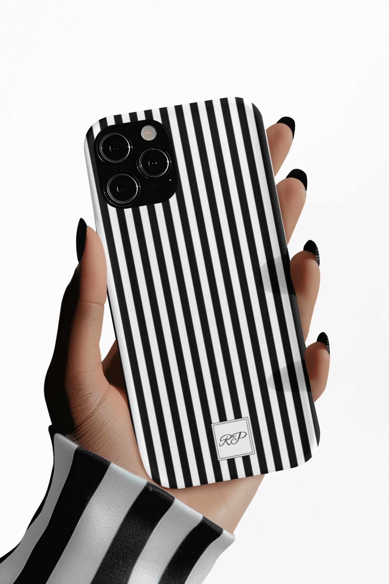 Custom Personalized Black White Striped Magsafe Phone Case for Iphone 17 - | iPhone 16 Pro Max Case | iPhone 15 Case Iphone 14 13 12 11 10 - Studio40ParkLane