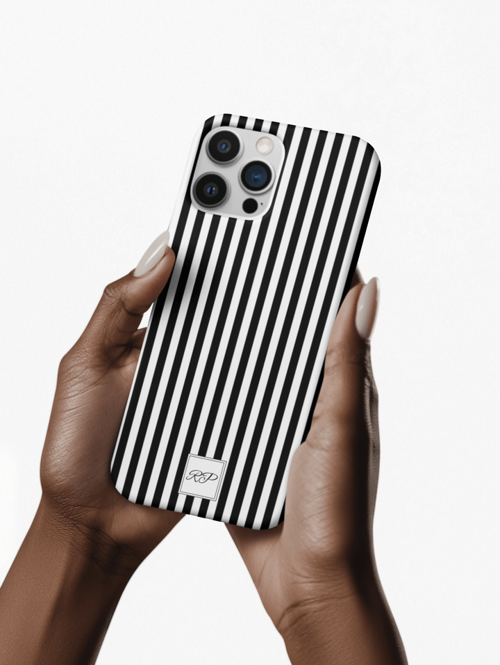 Custom Personalized Black White Striped Magsafe Phone Case for Iphone 17 - | iPhone 16 Pro Max Case | iPhone 15 Case Iphone 14 13 12 11 10 - Studio40ParkLane