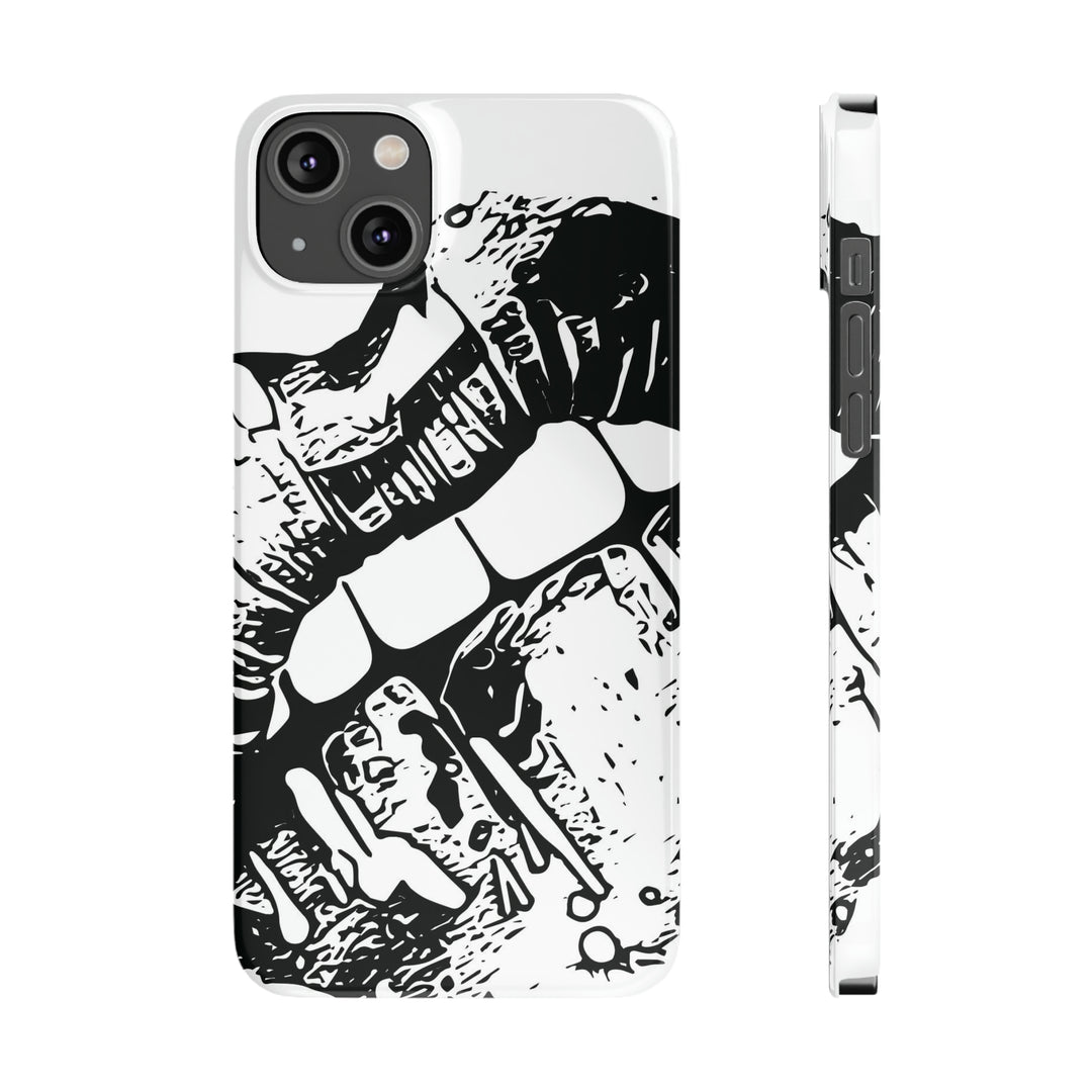 Slim Cute Phone Cases for Iphone - | iPhone 15 Case | iPhone 15 Pro Max Case, Iphone 14 Case, Iphone 14 Pro Max, Iphone 13, Smile Lips Black and White - Studio40ParkLane