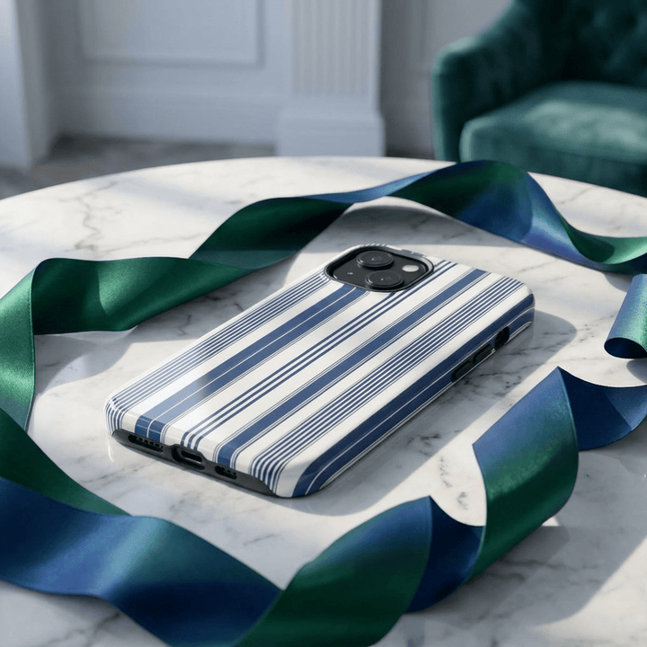 MagSafe Cute Phone Case, Coastal Striped Phone Case for iPhone 17 16 15 14 13 12 Pro Max, Samsung S26 S25 S24 Ultra case - Studio40ParkLane