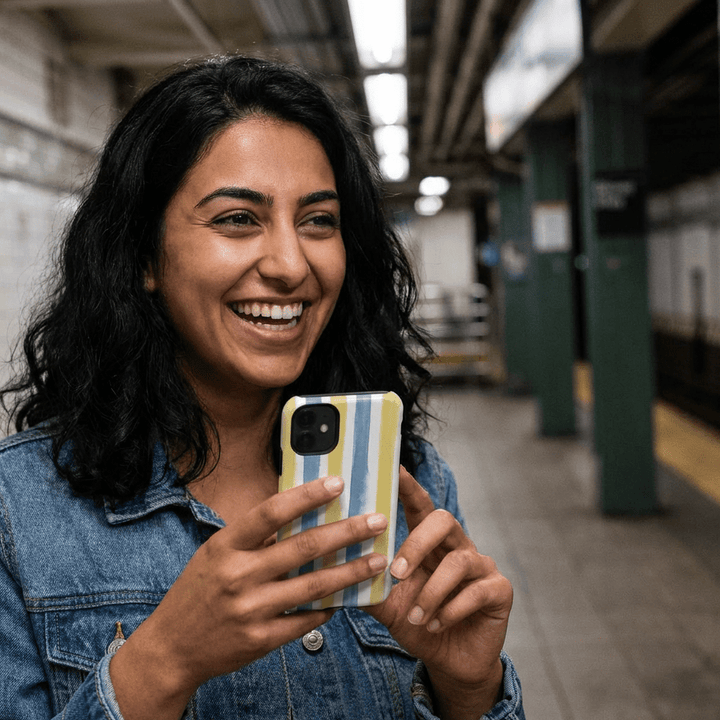 Tough Cute Yellow Stripes Phone Case, for IPhone 17 Pro Max | Iphone 17 Air, Iphone 16, IPhone 15, 14 13 12, Samsung Galaxy S26, S25, S24, S23 - Studio40ParkLane