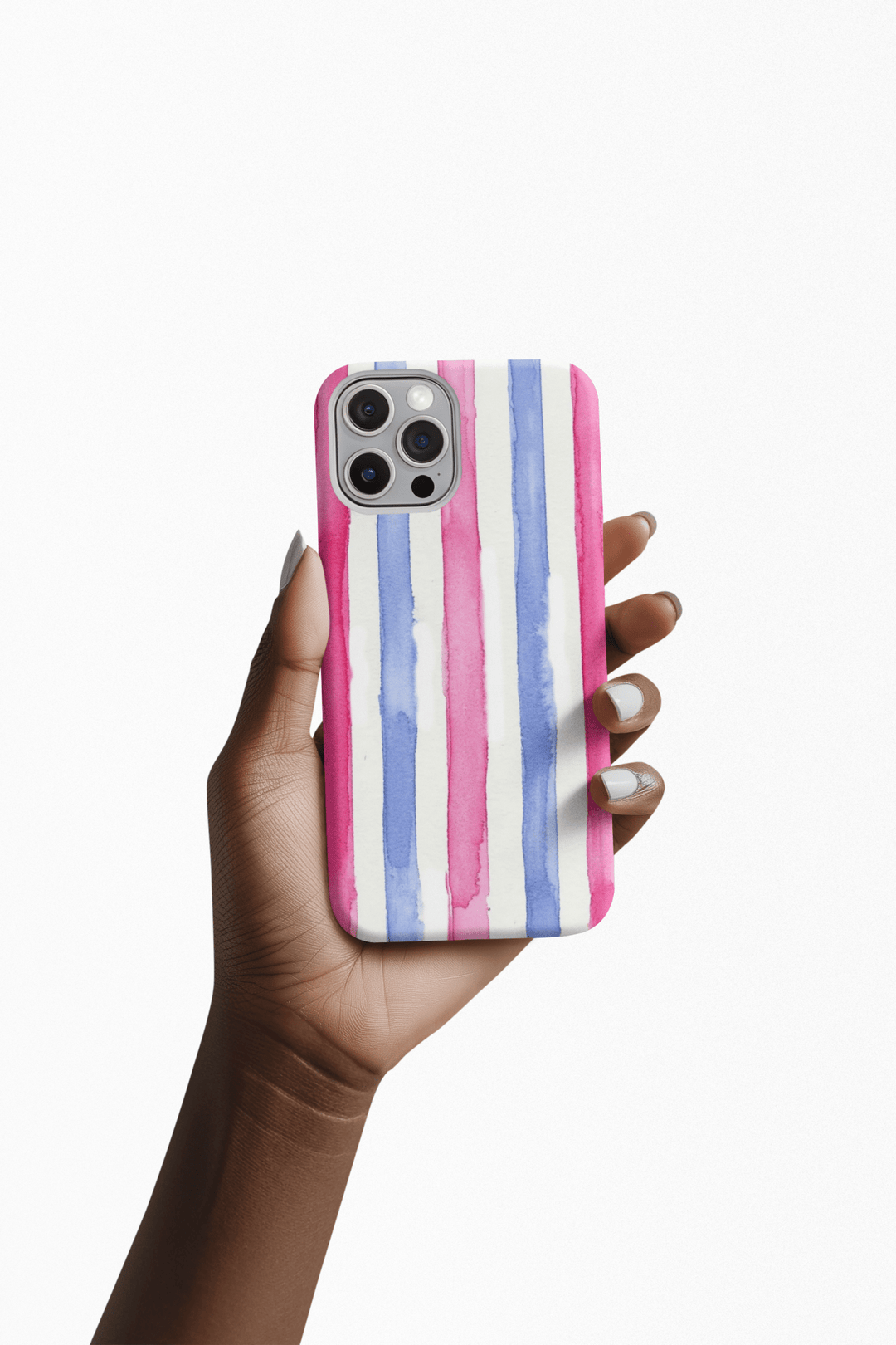 Tough Cute Pink Blue Stripes Phone Case, for IPhone 17 Pro Max | Iphone 17 Air, Iphone 16, IPhone 15, 14 13 12, Samsung Galaxy S26, S25, S24, S23 - Studio40ParkLane