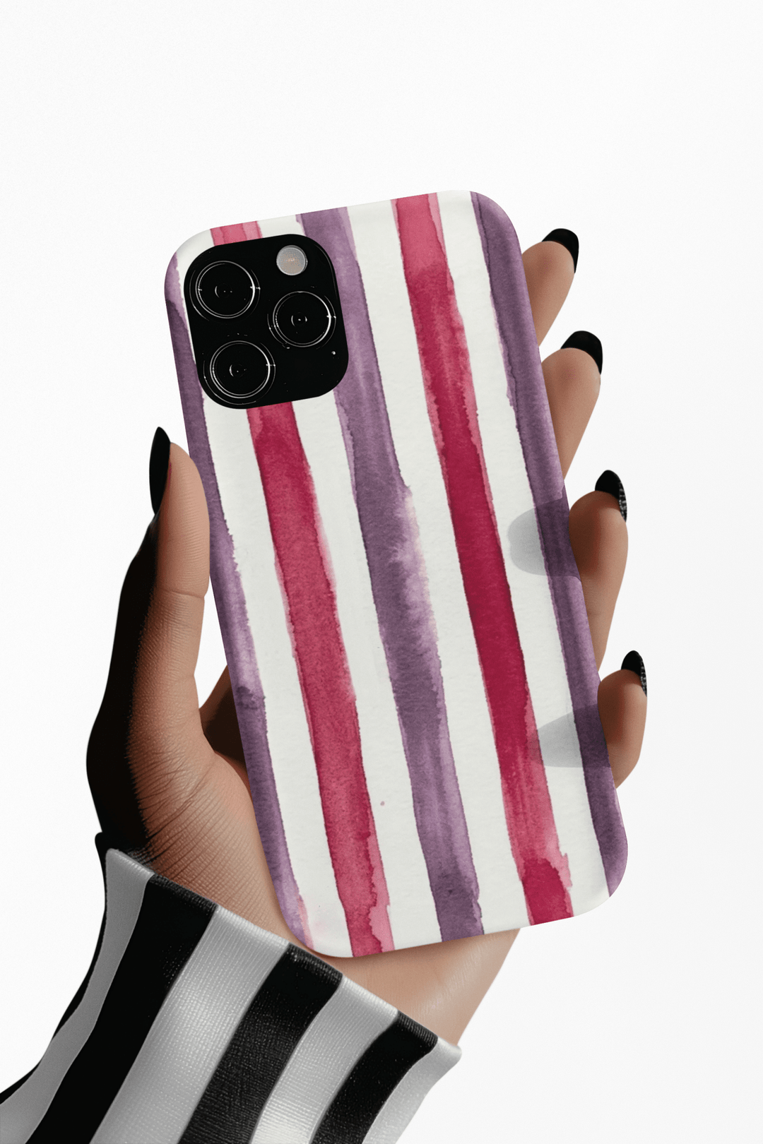 Tough Cute Wine Red Purple Stripes Phone Case, for IPhone 17 Pro Max | Iphone 17 Air, Iphone 16, IPhone 15, 14 13 12, Samsung Galaxy S26, S25, S24, S23 - Studio40ParkLane