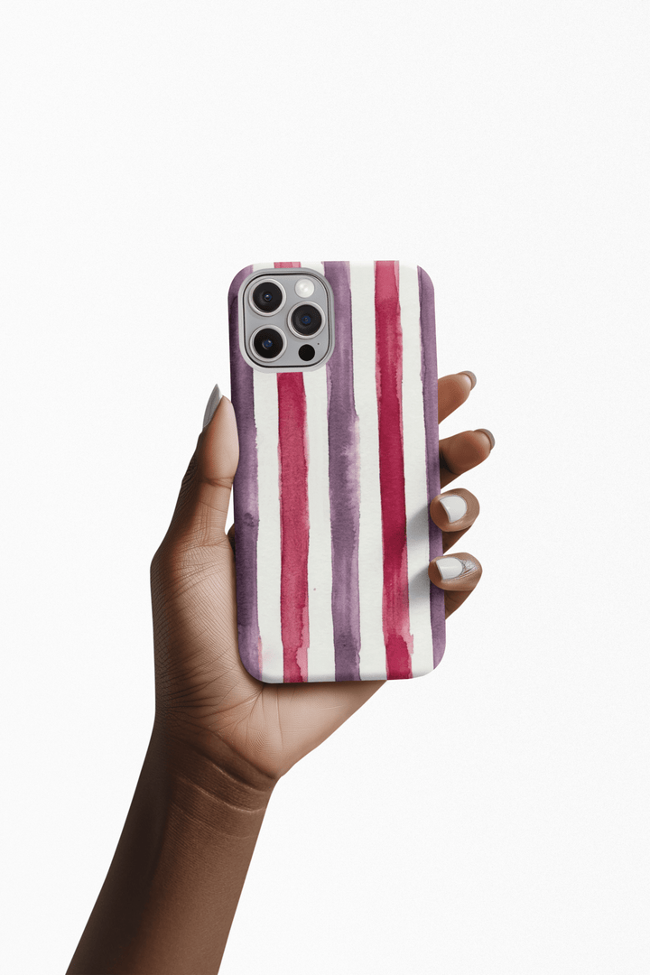 Tough Cute Wine Red Purple Stripes Phone Case, for IPhone 17 Pro Max | Iphone 17 Air, Iphone 16, IPhone 15, 14 13 12, Samsung Galaxy S26, S25, S24, S23 - Studio40ParkLane