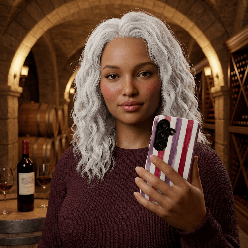 Tough Cute Wine Red Purple Stripes Phone Case, for IPhone 17 Pro Max | Iphone 17 Air, Iphone 16, IPhone 15, 14 13 12, Samsung Galaxy S26, S25, S24, S23 - Studio40ParkLane