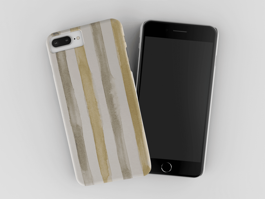 Tough Cute Brown Beige Stripes Phone Case, for IPhone 17 Pro Max | Iphone 17 Air, Iphone 16, IPhone 15, 14 13 12, Samsung Galaxy S26, S25, S24, S23 - Studio40ParkLane