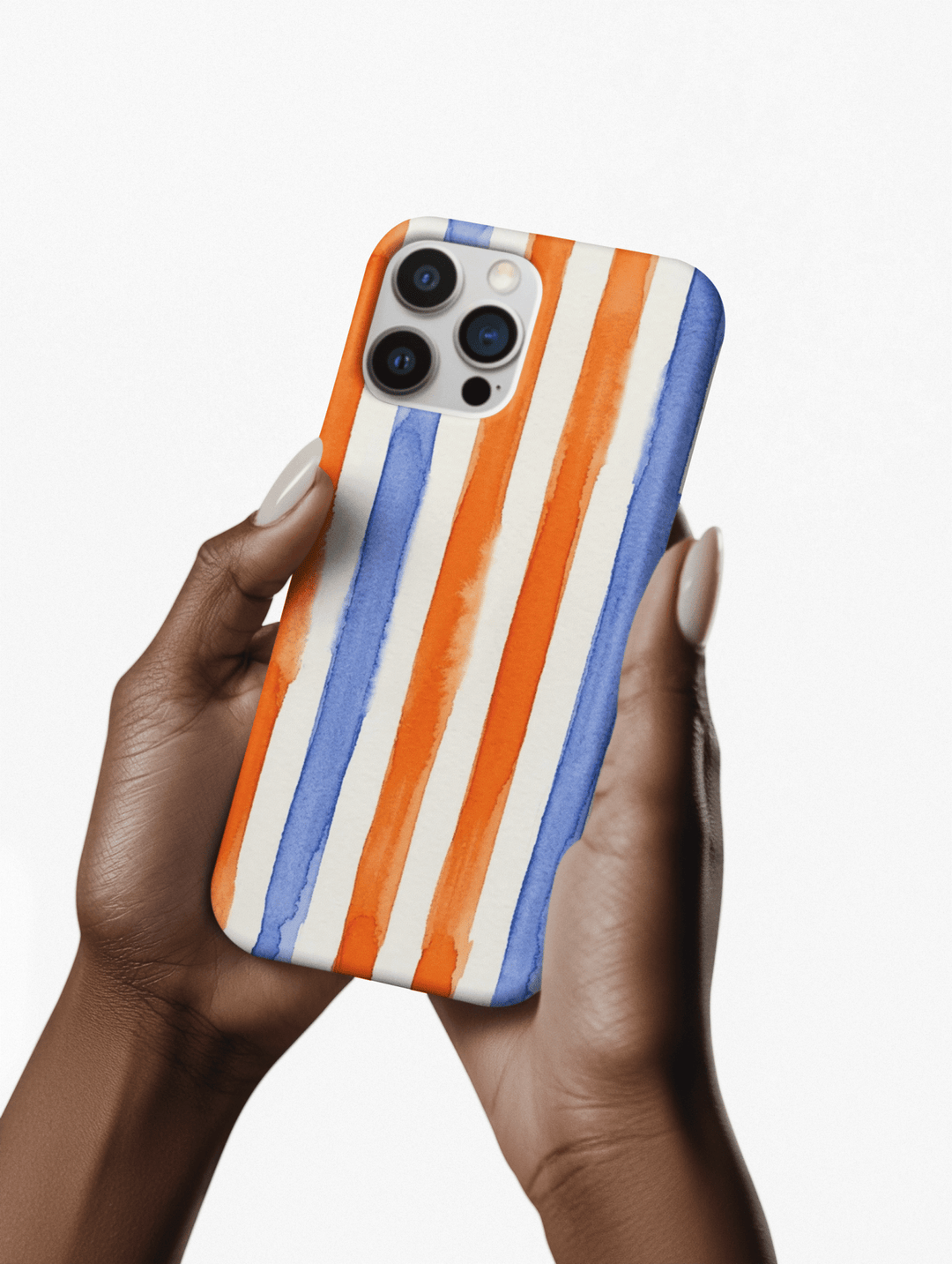 Tough Cute Blue Orange Stripes Phone Case, for IPhone 17 Pro Max | Iphone 17 Air, Iphone 16, IPhone 15, 14 13 12, Samsung Galaxy S26, S25, S24, S23 - Studio40ParkLane