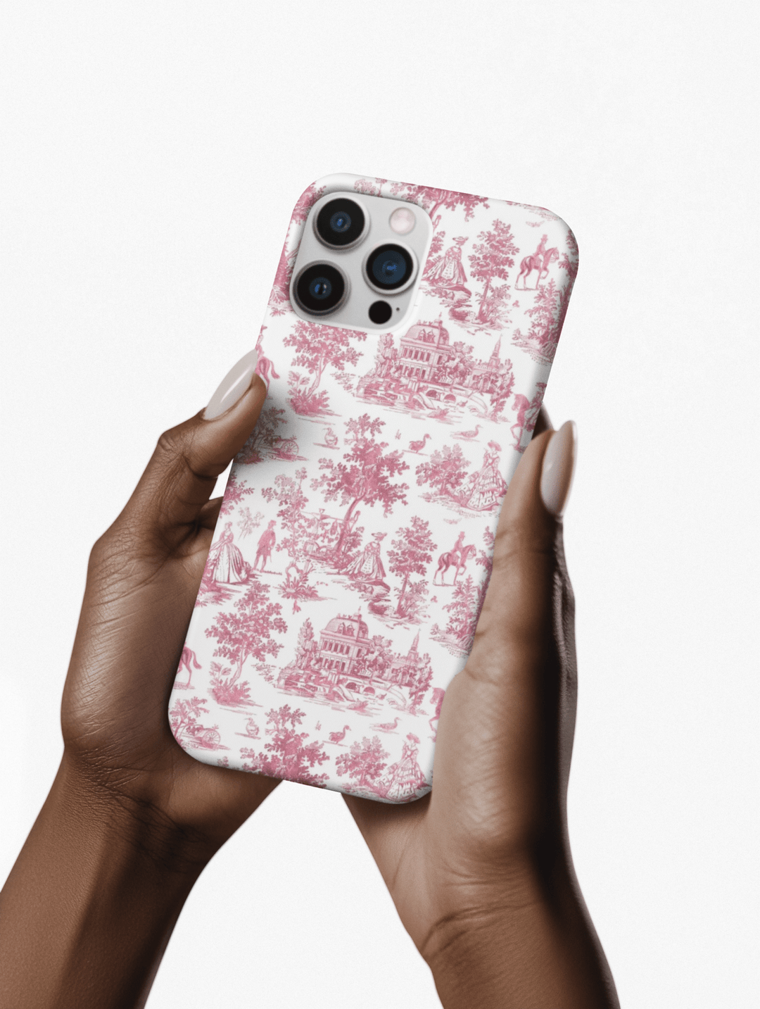 Slim Pink Vintage French Toile Cute Phone Cases for Iphone 16 Pro Max | iPhone 15 Case | iPhone 15 Pro Max Case, Iphone 14, Iphone 14 Pro Max, Iphone 13 12 11 8 7 - Studio40ParkLane